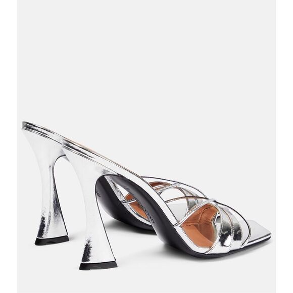 D'Accori Lust Metallic Leather Mules Size 38.5 $690 - Picture 3 of 9